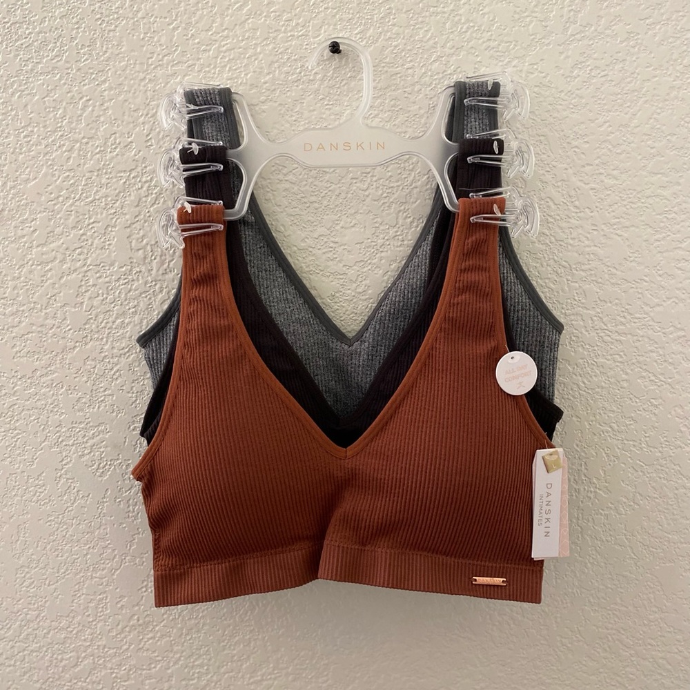 Danskin Intimate 3 Pack Sport Bras Brand New Size L